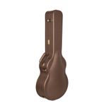 Crossrock Wooden Case-Fits OM/000-14 Fret Acoustic Guitars-Chocolate Brown