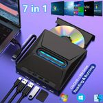 7 in 1 External USB 3.0 DVD CD RW Writer Drive Burner Reader Player For Laptop