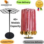wisnew Rotatable Medal Hangers Display, Tabletop Holder Rack L, Black 