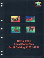 $6.00 Scott Value - 2001 NEVIS Butterflies Caribbean Sea CV MNH NH UMM