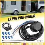 Trailer PreWired 13 Pin Plug 3 Mtr Cable 12V Electric Towing w/ Connectors Black