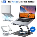 360° Heavy Duty Metal Laptop Tablet Stand Riser Adjustable Desk Office Portable