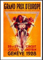 Modern Postcard: Motorcycle Racing Grand Prix Geneva 1928 - Repro Advertisement