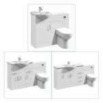 Cabinet Vanity Unit Sink Basin Bathroom Storage Toilet WC Unit Set Furniture
