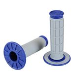 Renthal Dual Layer Soft Half Waffle Grey Blue Grips Motocross Enduro