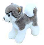 Steiff Bernie Husky Dog 101985 Grey White Plush Standing Soft Toy Yellow Tag