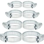 8Pc HOSE CLAMP SET 20mm/23mm/25mm/27mm Jubilee Clip Worm Drive Metal Pipe Clamps