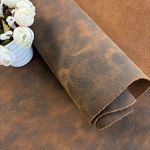 Brown Crazy Horse Pull Up Full Grain Cowhide Leather Sheet Custom Size Available