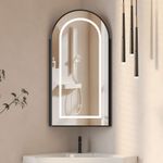 LED Lighted Corner Bathroom Mirror Cabinet with Led Lights Wall Mounted 800x400