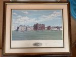 Bill Waugh St Andrews 18th green & Golf clubhouse signed print framed