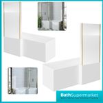 1500/1600/1700mm/1800 L Shaped Shower Bathtub Front Bath Panel Shower Screen