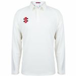 Gray Nicolls Matrix v2 Long Sleeved Senior Ivory Trim Cricket Shirt - Free P&P