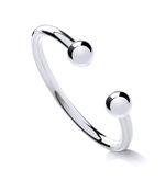 925 Sterling Silver Baby Torque Ball Opening Bangle - Babies New Born