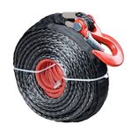 20500lbs Winch Rope For Dyneema Hook Synthetic Tow Recovery 4WD Cable 8MM x 15M