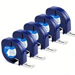 Dymo LetraTag Label Tape 91201 Compatible Refill White Plastic LT-100H 12mm x 4m