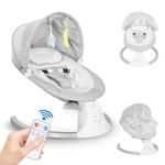 Electric Baby Swing Bouncer Rocking Chair Bluetooth Music Remote Control Grey