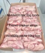 Dog Food Frozen chicken wings  20 x 500g bags 10kg  Box