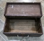 Hand Made Vintage Wooden Tool Carry Box 18 x 14 x 8 Hinged Handle Storage Box