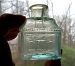 1870s RARE S.I.COMP (SENATE INK CO) HOUSE WITH MANSARD ROOF FIGURAL INK BOTTLE