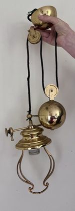 Vintage Brass Rise and Fall Ceiling Light Mechanism Art Nouveau Style Parts