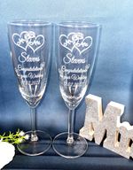 Personalised Champagne Glasses Set of 2 Personalised Wedding Gift MR and MRS