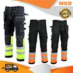 Mens Work Hi Viz Cargo Combat Holster Pockets Working Work Trousers Pants Jeans