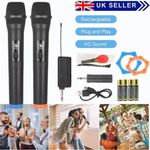 2x Wireless Microphone Professional Handheld Mic System Receiver for Karaoke KTV