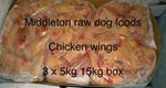 Dog Food Frozen chicken wings 15kg box BARF/RAW (NOW BETTER VALUE 15KG BOX)