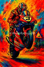 JOHN McGUINNESS Road Racing Pop Art Print - A3 Size (420mm x 297mm) unframed