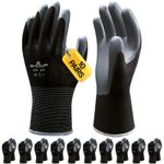 Pack of 10 Showa 370 Black Nitrile Grip Gloves Oil Chemical Resistant Work PPE
