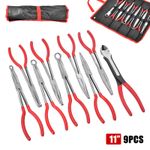 9pcs Extra Long Nose Reach Bent Straight Side Cutter Pliers Plier Set 11" UK