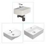 Bathroom Basin Wall Hung Cloakroom Sink Modern Basin Square Curved White