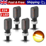 4x Universal Motorcycle Turn Signal Lights LED Micro Mini Tiny Indicators E24 UK