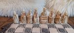 Isle Of Lewis Compact Chess Set - 9 inches, brown cabinet traditional games.