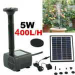 5W 400L/H Solar Panel Powered Water Pump Garden Pool Pond Fish Aquarium Fountain