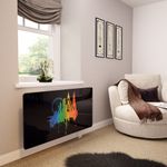 Glass Radiator Cover Printed - 'Pride' London on Black - Made By Premier Range