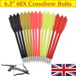 60X 6.3'' Crossbow Bolts Plastic Arrows Hunting Arrows for Pistol Mini Crossbow