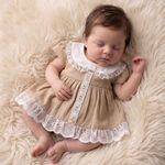 Premature Baby Girl Dress Set Prem Small Early Tiny Taupe