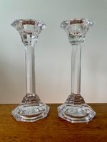 Pair vintage crystal candlesticks, 1990s Villeroy & Boch "Verdi" design, 17cm