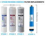 Aquati 4 Stage Reverse Osmosis RO Complete Pre Filters Replacement with Membrane
