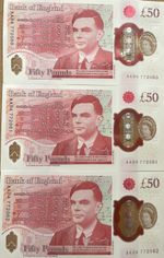 AA 04    NEW POLYMER   THREE   £50 POUND CONSECUTIVE   BANKNOTE  UNCERCULATED