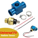 Temperature Sensor Radiator Fan Switch Fittings 22mm Radiator Hose Adapter Kit