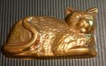 Vintage Copper / Tin Cat Jelly Cake Mould Kitchen Kitty Cat Cottage Wall Decor