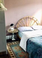 Vintage cane Rattan Arch Bed Headboard, Bedroom Furniture bedhead double bed