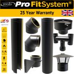 5inch Black Twin Wall Flue Kits For Stoves 25 Year Warranty Matt Black Pipe 125