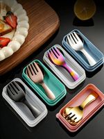 Portable Stainless Steel Cutlery Set Foldable Spoon Fork w/ Case Travel Camping