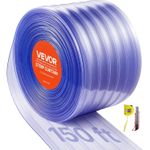 Vevor Clear Pvc Strip Curtain 150 Ft X 12 In Ribbed Roll