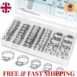 40 Pcs Assorted Stainless Steel Hose Clamp Kit With No Driver Jubilee Clips