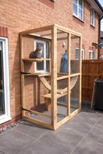 3 Sided Catio Lean To Enclosure 8ft x 6ft x 3ft deep mesh roof