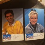 Going Live On BBC 1 Phillip Schofield & Sarah Greene Hand Signed TV Promo Cards